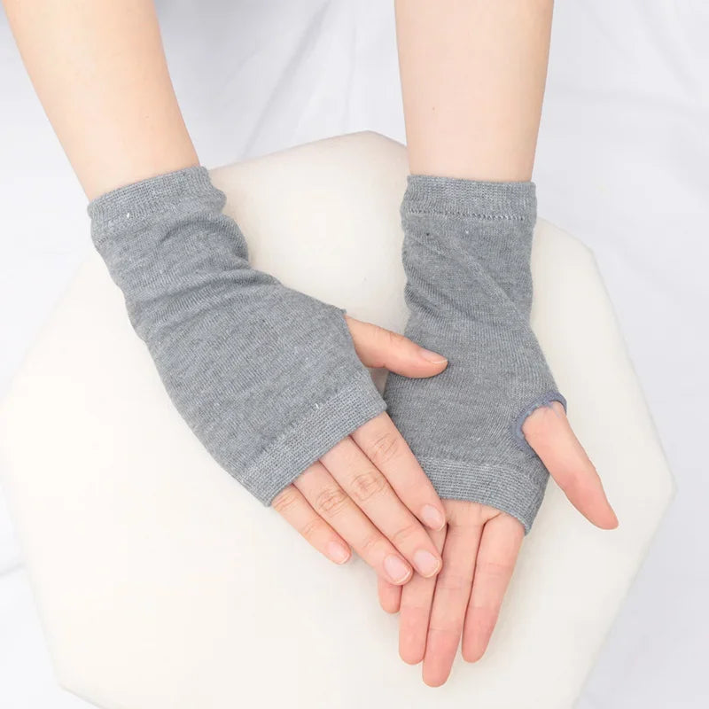 Anime Women Short Fingerless Gloves Cosplay Mitten Unisex Oversleeve Qme B Length -15.5cm