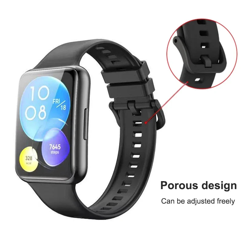 Silicone Band For Huawei Watch FIT 2 Strap smart Wrist watchband metal Buckle sport Replacement bracelet fit2 correa Accessories Qme