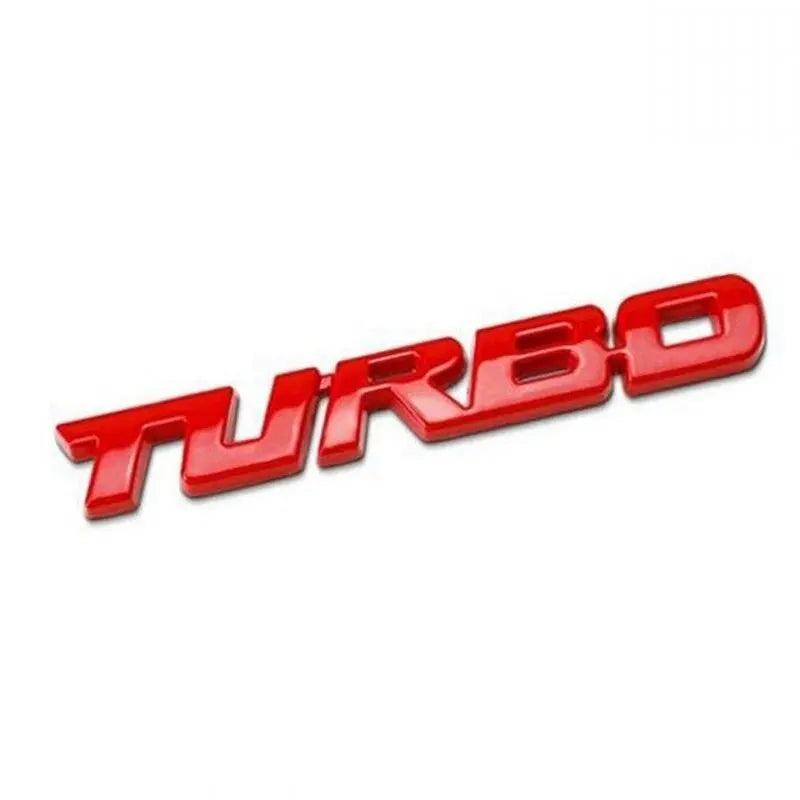 Car Sticker Turbocharged Turbo Metal Alloy 3D Badge Car Modification Accessories Rear Marked Side Marking Decorative Car-Sticker Qme 9.7X1.1cm Red