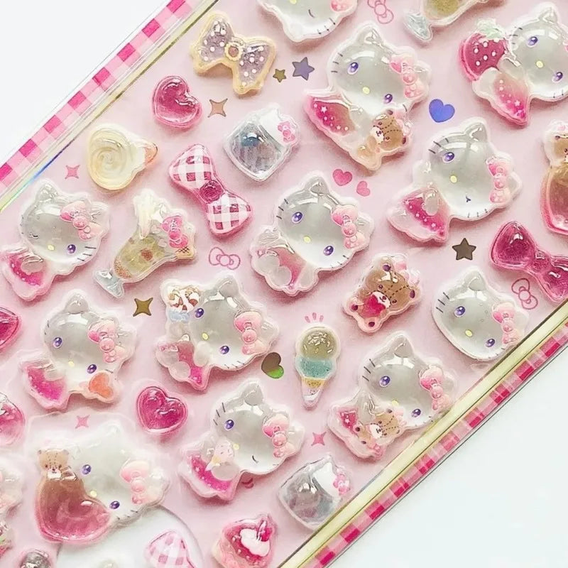 Hello Kitty Kuromi Phone Case DIY Stickers Cinnamon Dog Cute Crystal Qme