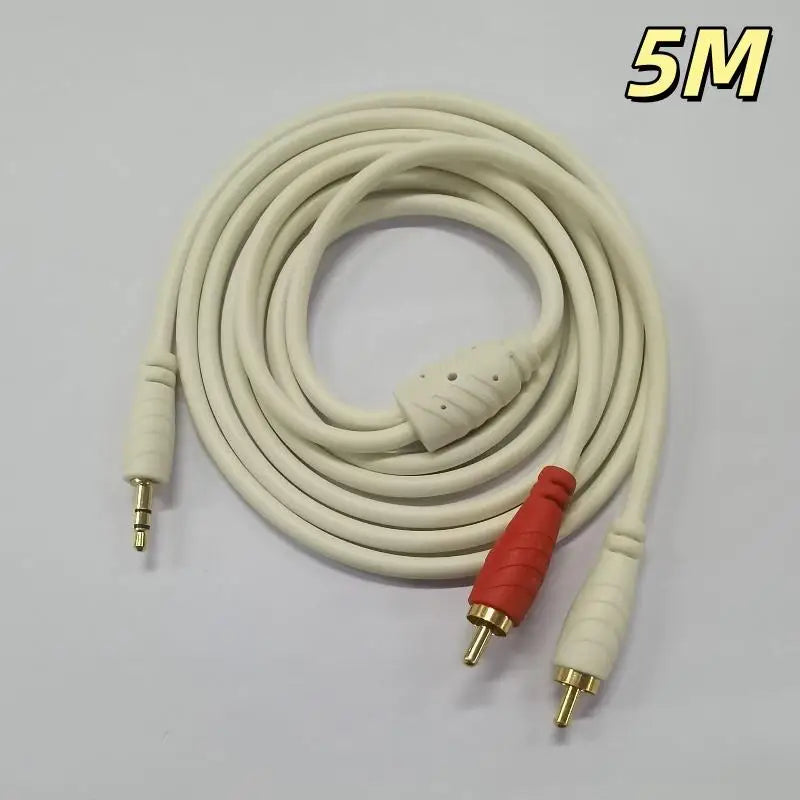 2 RCA Male Audio Cable Gold Plated Wide Compatibility Car Stereo Home Qme 5m