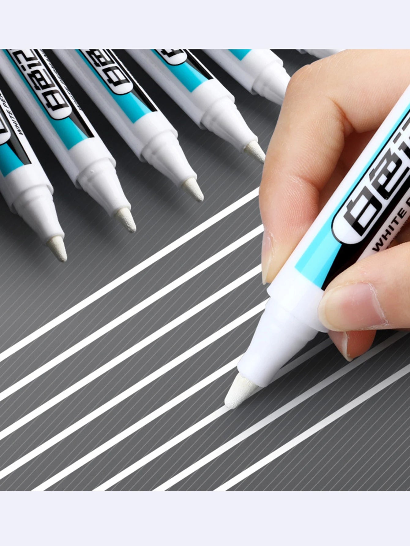 White Marker Pens 0.7/1.0/1.5/2.5mm Oily Waterproof White Gel Pen And Ink DIY Graffiti Markers Stationery Wrting Supplies Qme
