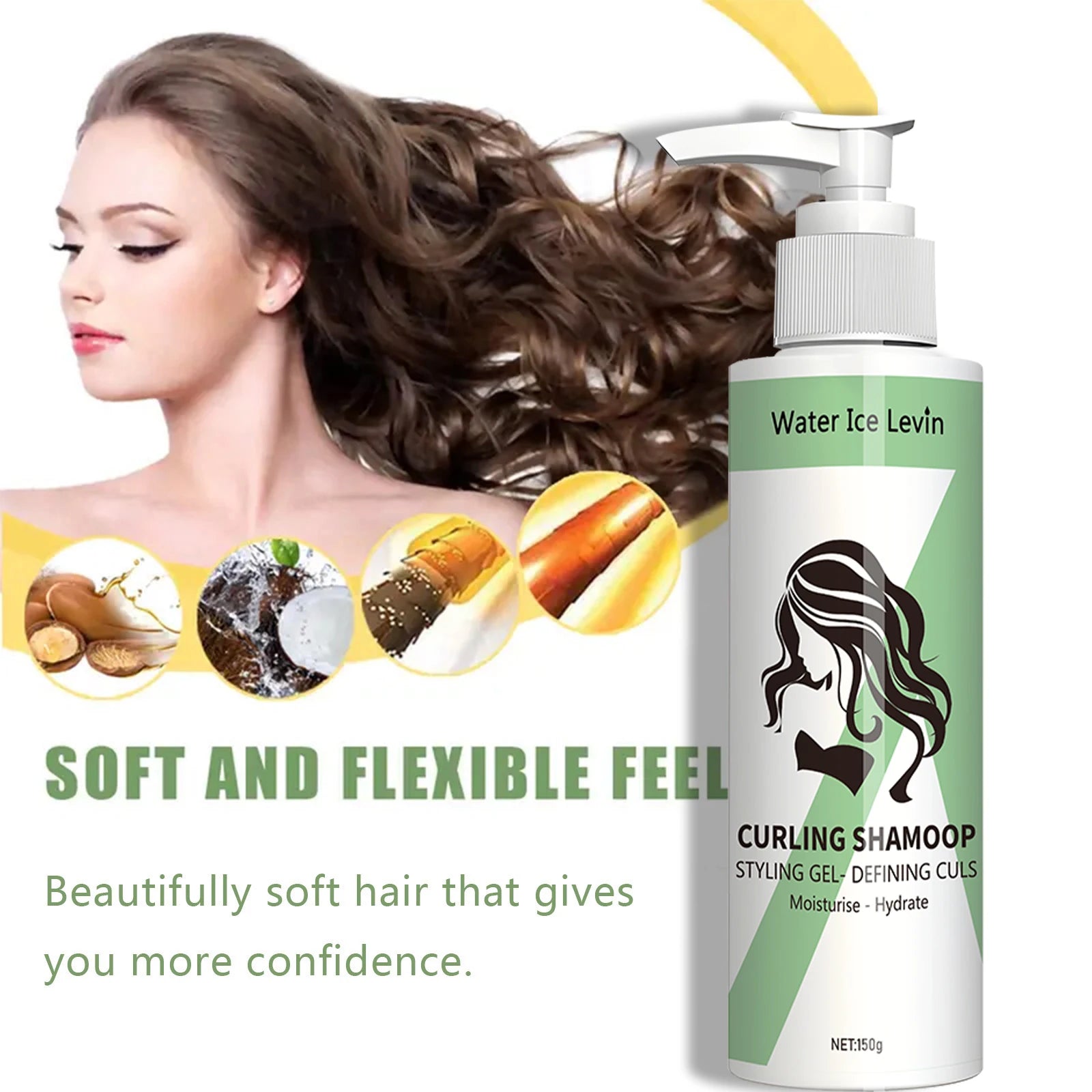 Shampooing pour cheveux normaux - conditionneur neutre, 150 g hydratant stretch curl Qme