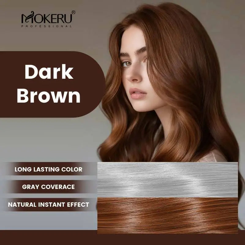 Mokeru Argan Oil Black Hair Dye Shampoo Natural Organic Long Lasting Permanent Gray Hair Color Shampoo for Women Fast Color Dye Qme