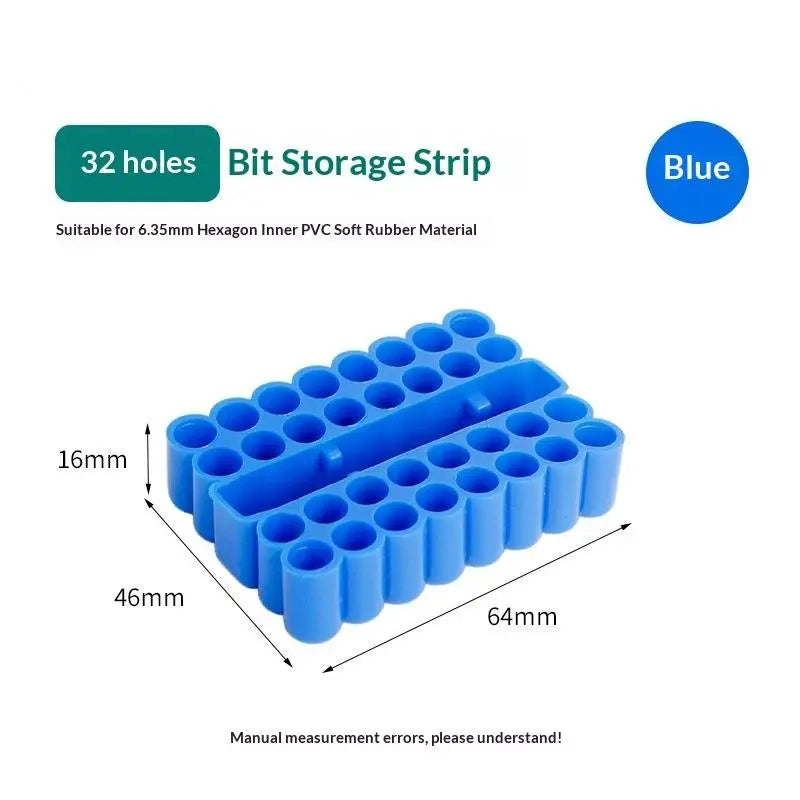 4-32 Hole 1/4 Holder Screwdriver Storage Box Hex Shank Screwdriver Plastic Screwdriver Storage Screwdriver Bit Holder Qme A11
