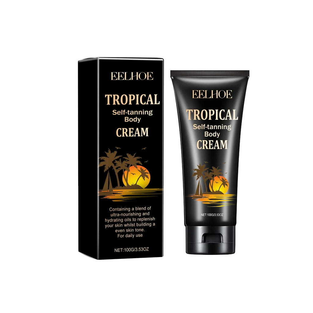 Body Self-Tanning Cream Self Tanner Quick Tanning Accelerator Body Natural Bronzer Dark Wheat Color Moisturizing Fake Tan Cream Qme 100g Boxed