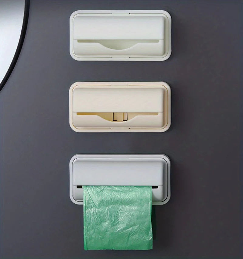 Trash Bags Storage Box Garbage Bag Dispenser for Kitchen Bathroom Wall Mounted Grocery Bag Holder Kitchen Plastic Bags Container Qme