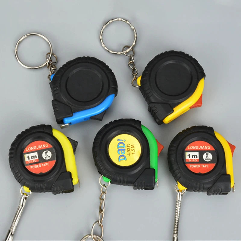 Mini Power Tape Measure Keychain Universal Pull Ruler Metric Tape Measure Retractable 1m Measuring Tape Meter Inch Tailor Tool Qme