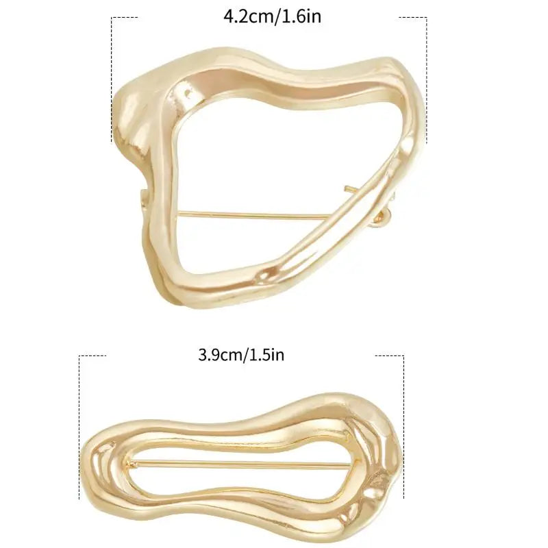 Geometric Irregular Brooches Exquisite Heart Waist Cinch Pins For Women Men Vintage Casual Versatile Fixed Clothing Accessories Qme