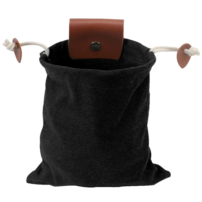 Outdoor Foraging Case Bag Leather Bushcraft Vegetable Harvest Garden Qme Black