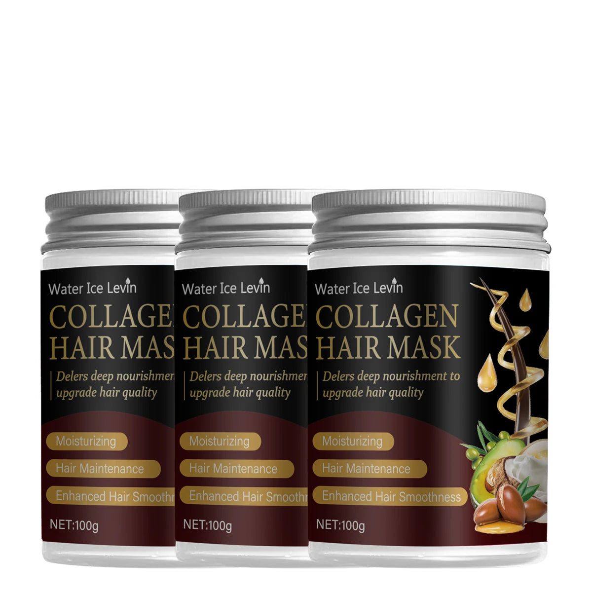 Collagen Hair Mask with Argan & Coconut Oil - Deep Nourishment for Enhanced Smoothness & Moisture. For Men & Women Qme Damage Repaired