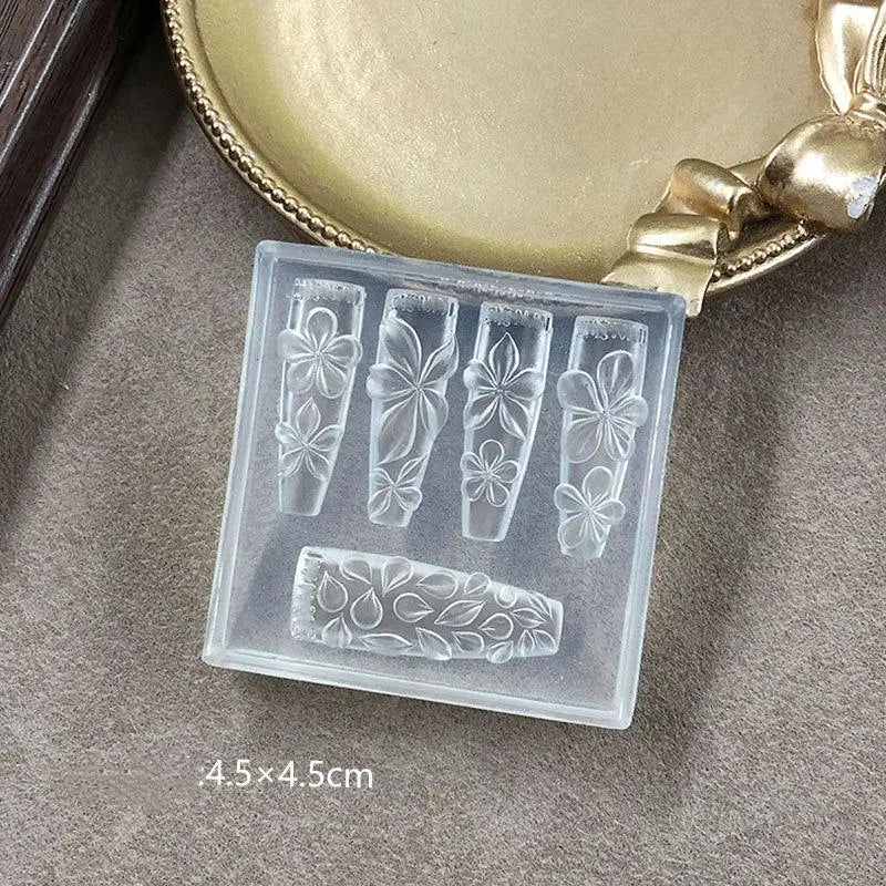 3D Silicone Flower Nail Art Mold Reusable Petal Template Salon Design Qme A5