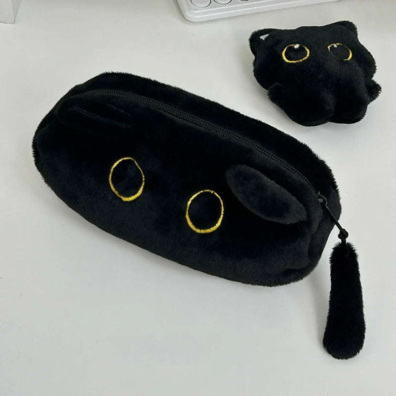 Large Capacity Multifunctional Pencil Case Cartoon Cat Stationery Bag Qme