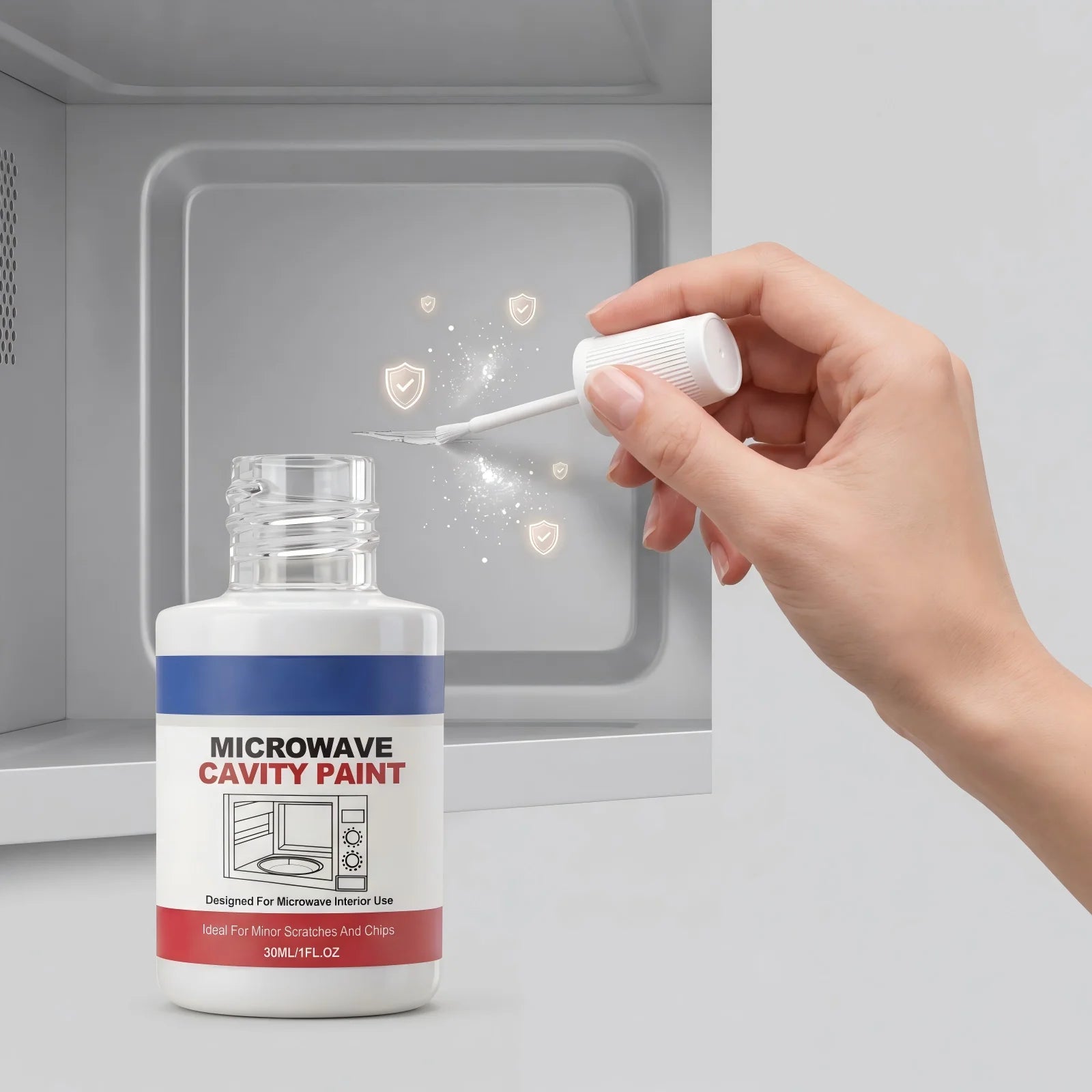 30ml Microwave Oven Cavity Special Paint Appliance Repair Touchup High Gloss Microwave Coating For Repairing Minor Scratches Qme