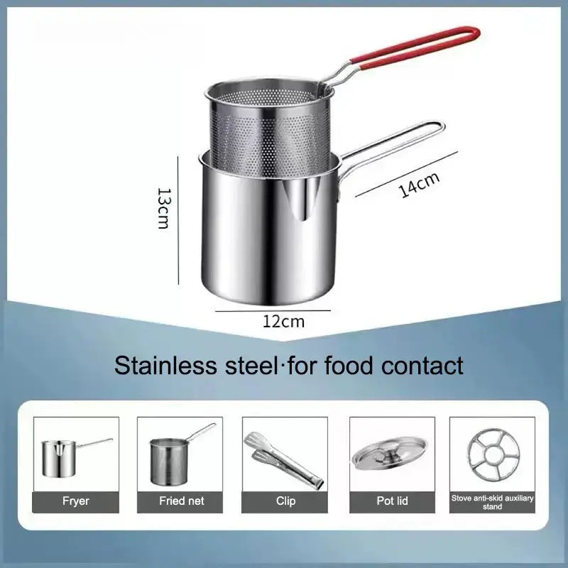 Kitchen Chicken Fish Cooking Tool 304 Stainless Steel Deep Fryer Qme A5