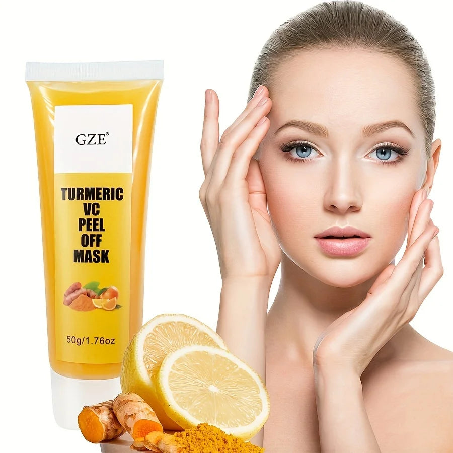 GZE TURMERIC VC PEEL OFF MASK Anti Aging, Lifting, Illuminating & Revitalizing - Removes Blackheads, Dirt & Oils Lightens Qme