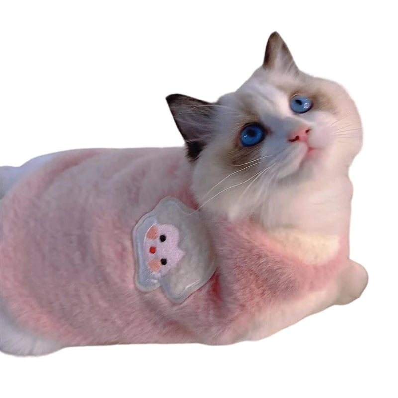 Breathable Cat Clothing Thickened Wear Resistant Pet Vest Faux Rabbit Qme