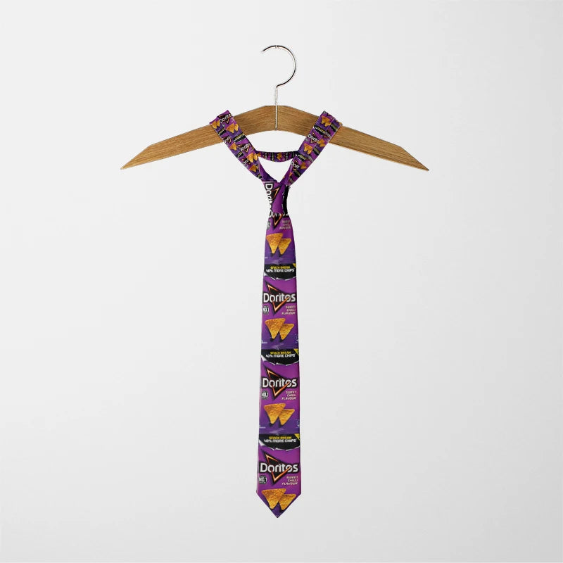 Novelty Interesting Food Printed Tie Fashionable Potato Chips Qme