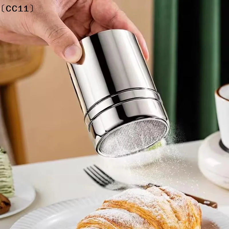 Duster Cover Cocoa Powder Coffee Stainless Steel Fine Mesh Bucket Qme