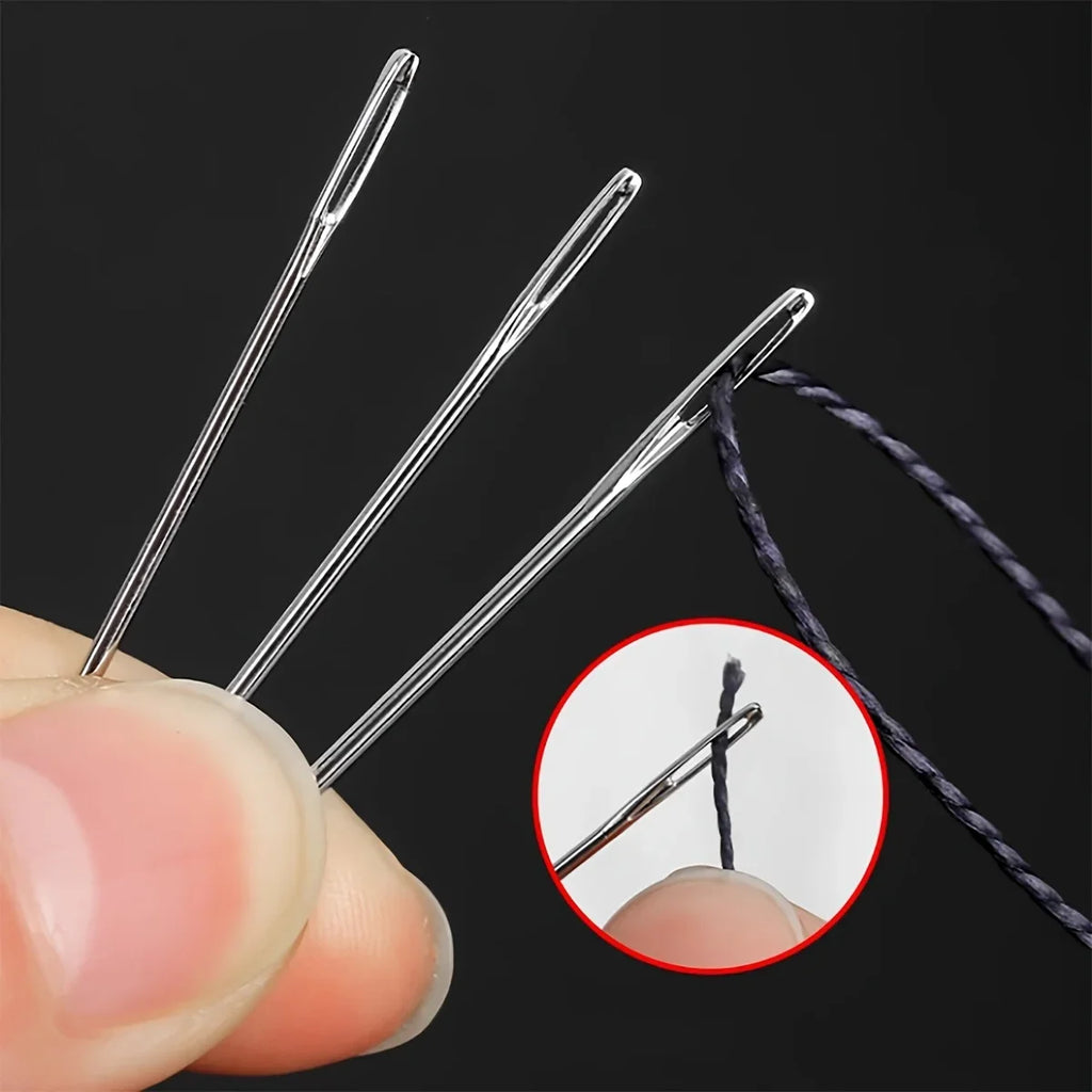 Large eye sewing needle, The large needle hole makes it easy to thread, suitable for fine embroidery and cross-stitch. Qme