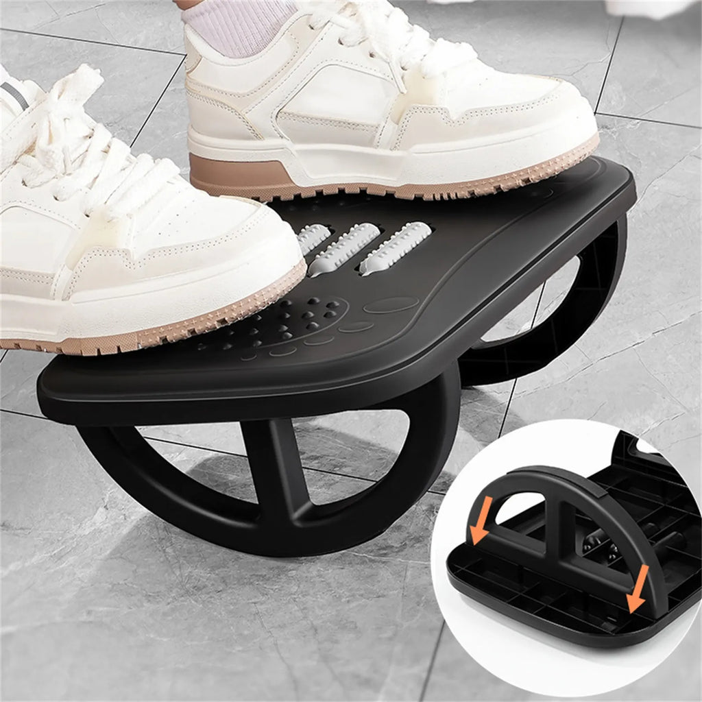 Rocking Footrest With Foot Massage Rollers Anti-Slip Textured Foot Stool Ergonomic Under Desk Footrest for Home and Office Qme