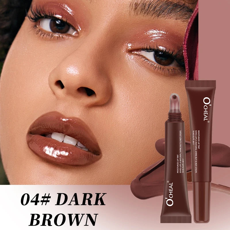 Moisturizing Lip Gloss Vibrant Colors Waterproof Sweat Resistant Non Qme 04 DARK BROWN