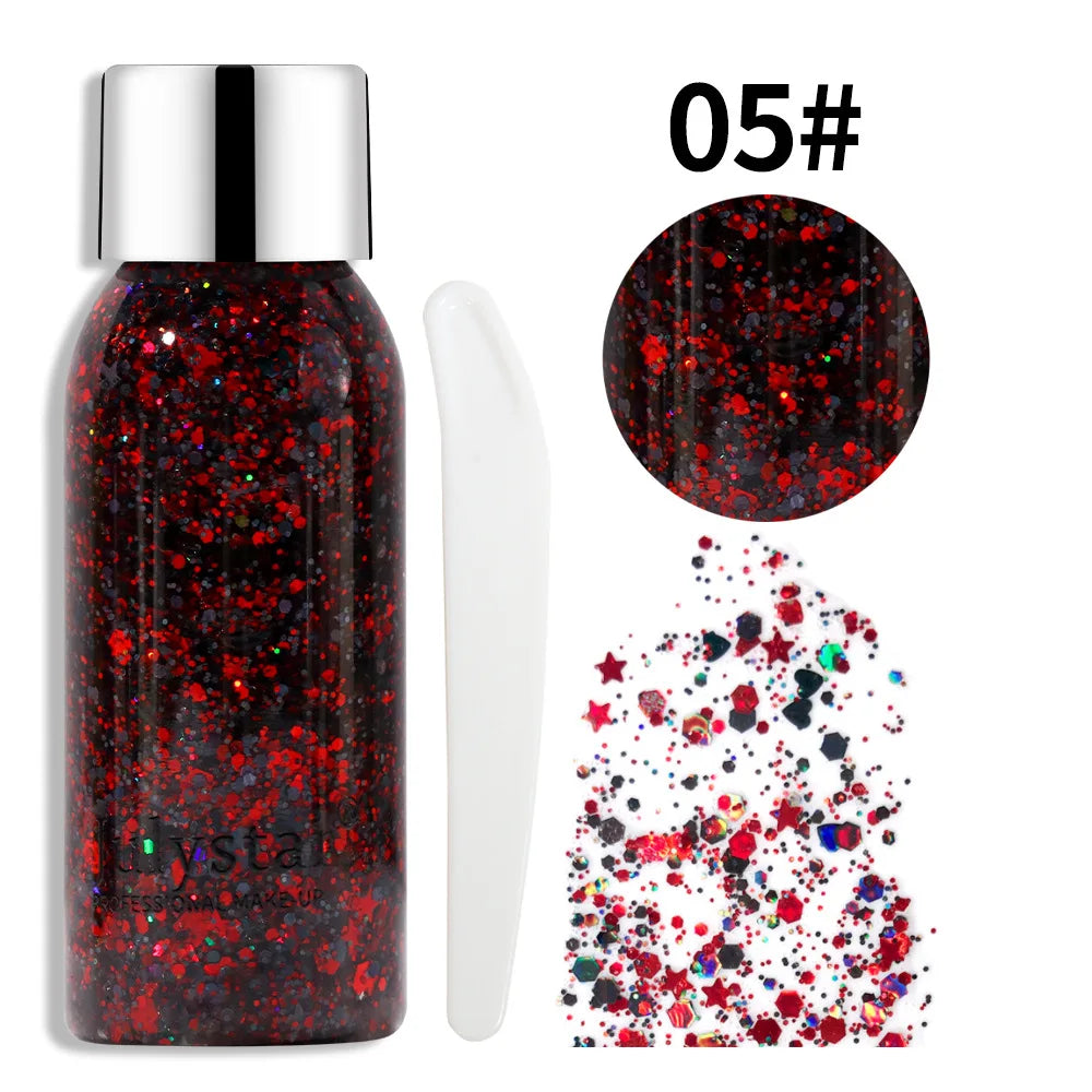 Body Glitter Gel Sequins Long Acting Face Eyes Hair Prom Party Qme July-LP-05