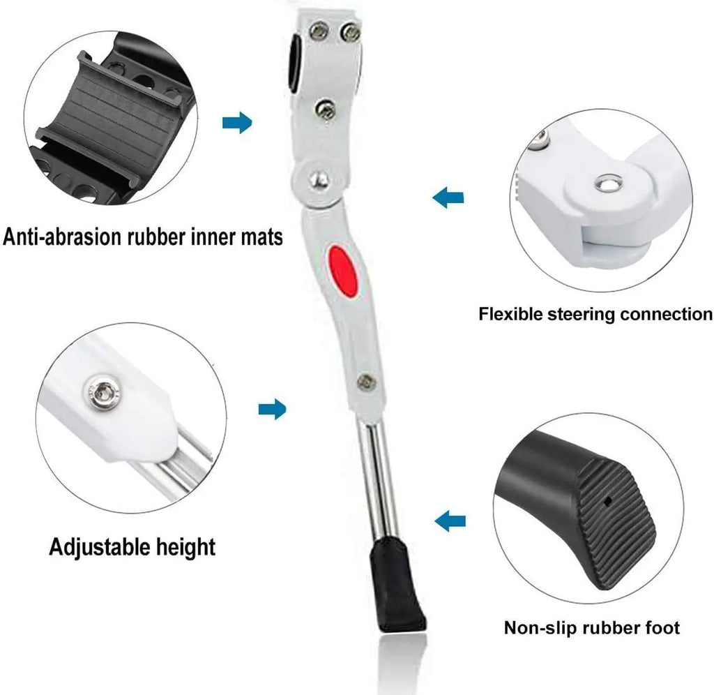 Adjustable Bike Kickstand Aluminum Alloy Non-Slip Rear Side Bicycle Kick Stand for 22 24 26 27 Road Bike/BMX/MTB Qme