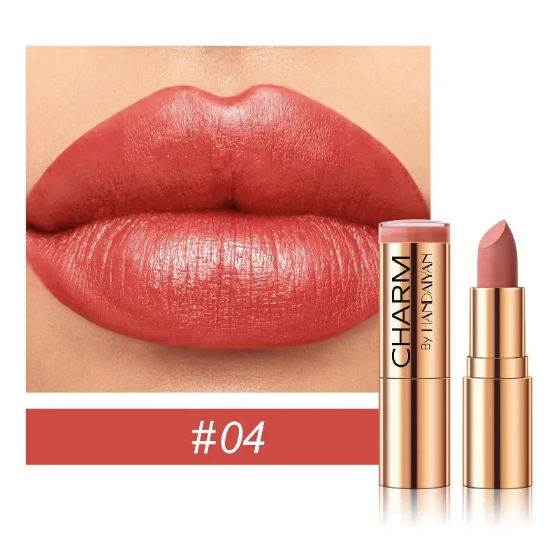 Long Lasting Hydrating Lipstick - All Day Moisturizing Waterproof Lip Color, Rich Pigment for Daily Natural Makeup Cosmetics Qme 04