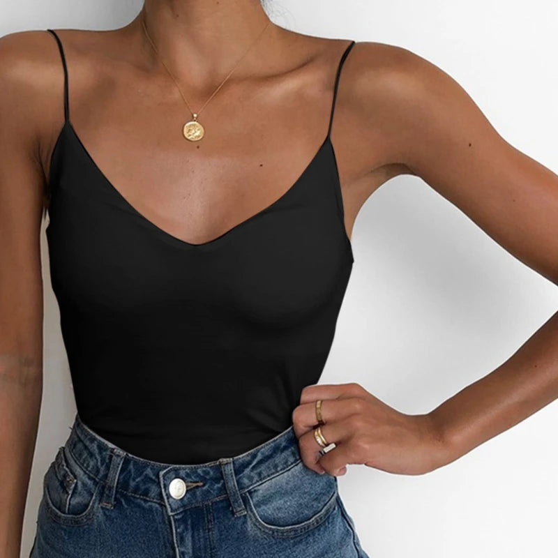 Women Thin Wild Solid Camis Vest Women Tank Tops Female 2023 Summer Sexy Strap Basic Tops Slim Sleeveless Camisole Qme