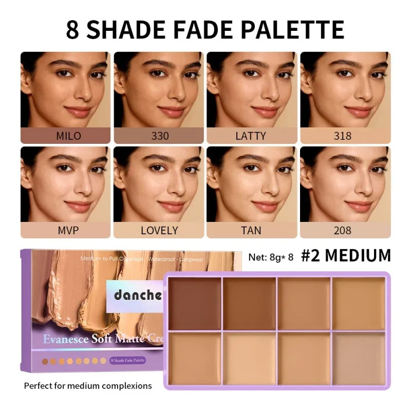 Cream Concealer Palette Full Coverage for Tattoos Scars Dark Spots Cream Concealer Long-Wear Natural Flawless Soft Matte Makeup Qme 02