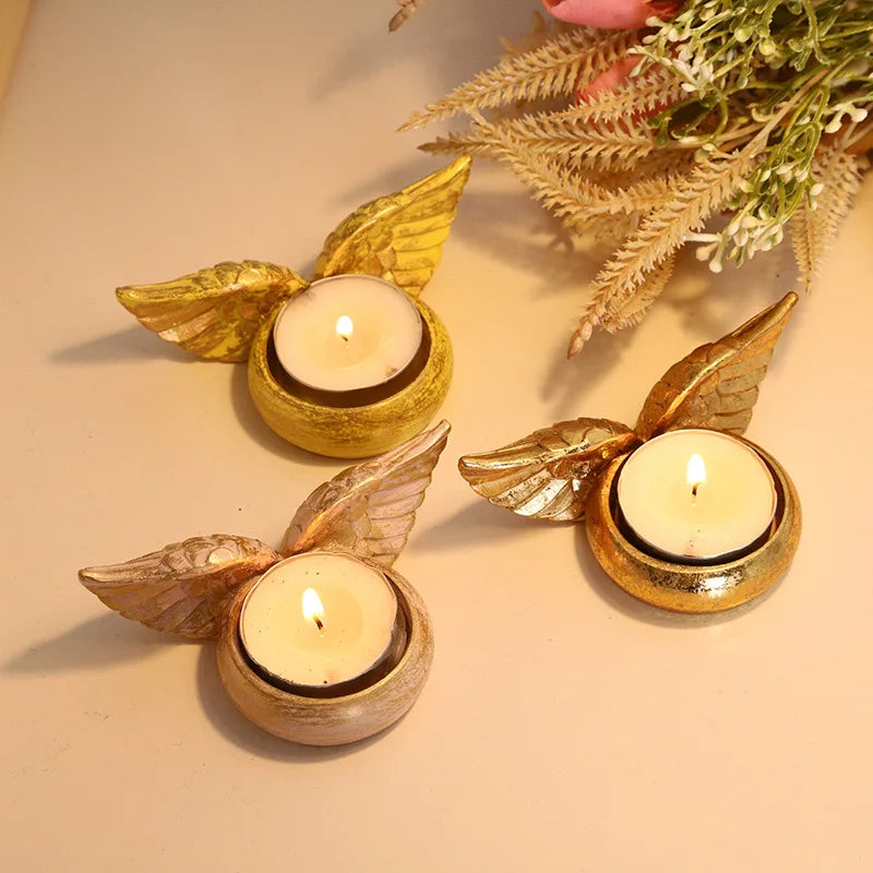 Retro Angel Wing Resin Candle Cup Classic Home Decoration Ornament Qme