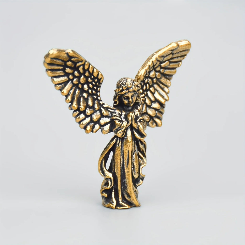 Brass Angel Ornament，Guardian Angel Wings, Stylish And Personalized, Cupid Desktop Decoration, Suitable for Halloween Decor Qme