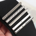 Tie Clips Men Necktie Accessories Fashion Metal Silver Tone Simple Qme