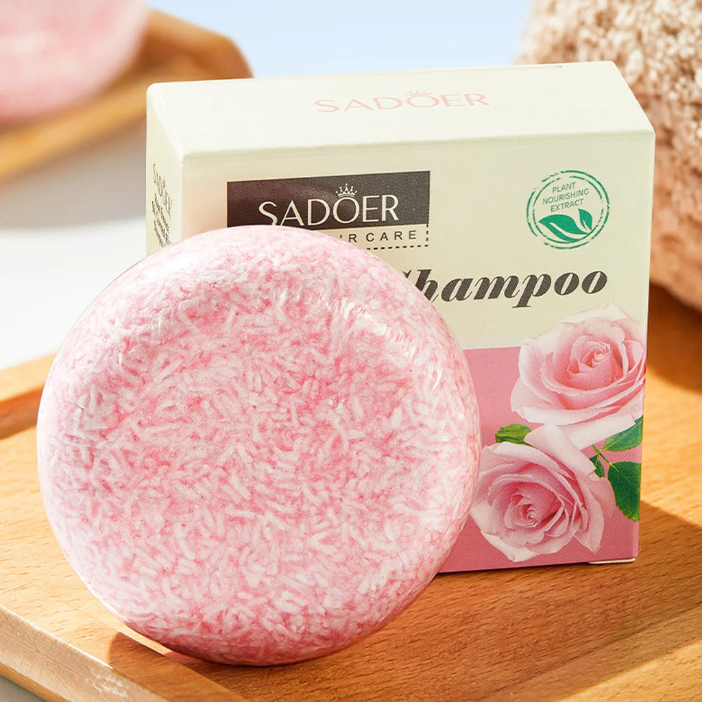 Rose Fragrance Shampoo Soap Plant Essential Oil Deep Cleansing Qme