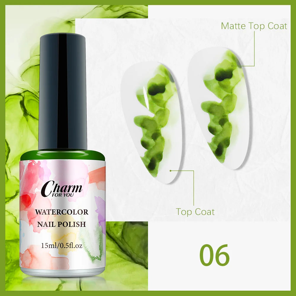 Clear Blooming Nail Gel Watercolor Marble Blossom Polish Spreading Qme 06