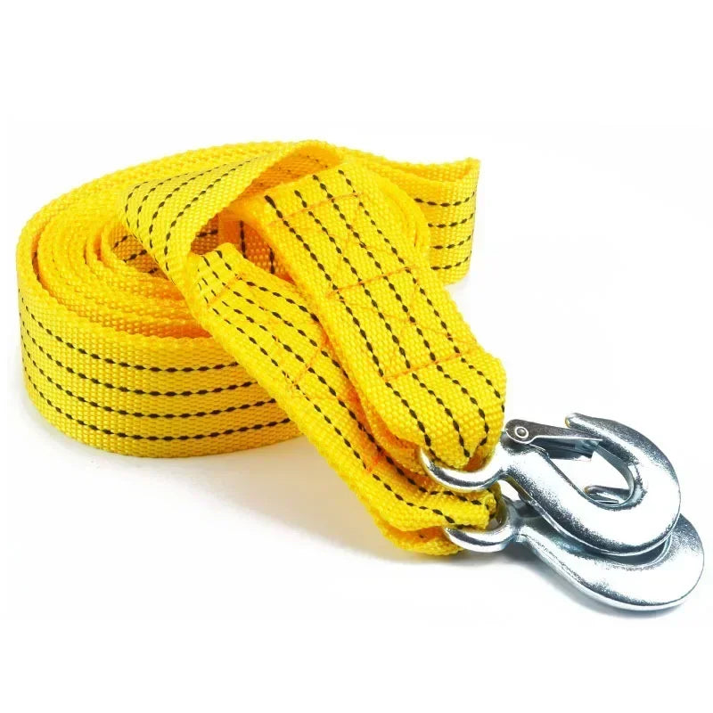 1 Pcs 3M/4M Car Tow Cable Heavy Duty 3Ton/5Ton Trailer Rope Towing Pull Rope Strap Hooks Van Road Recovery Car Accessories Qme