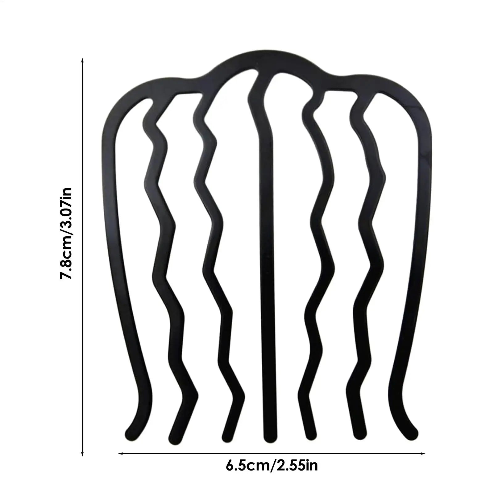 Metal hair side comb hair fork clip teeth hair clip rod for high bun hair U-shaped retro hairstyle hair accessories Qme