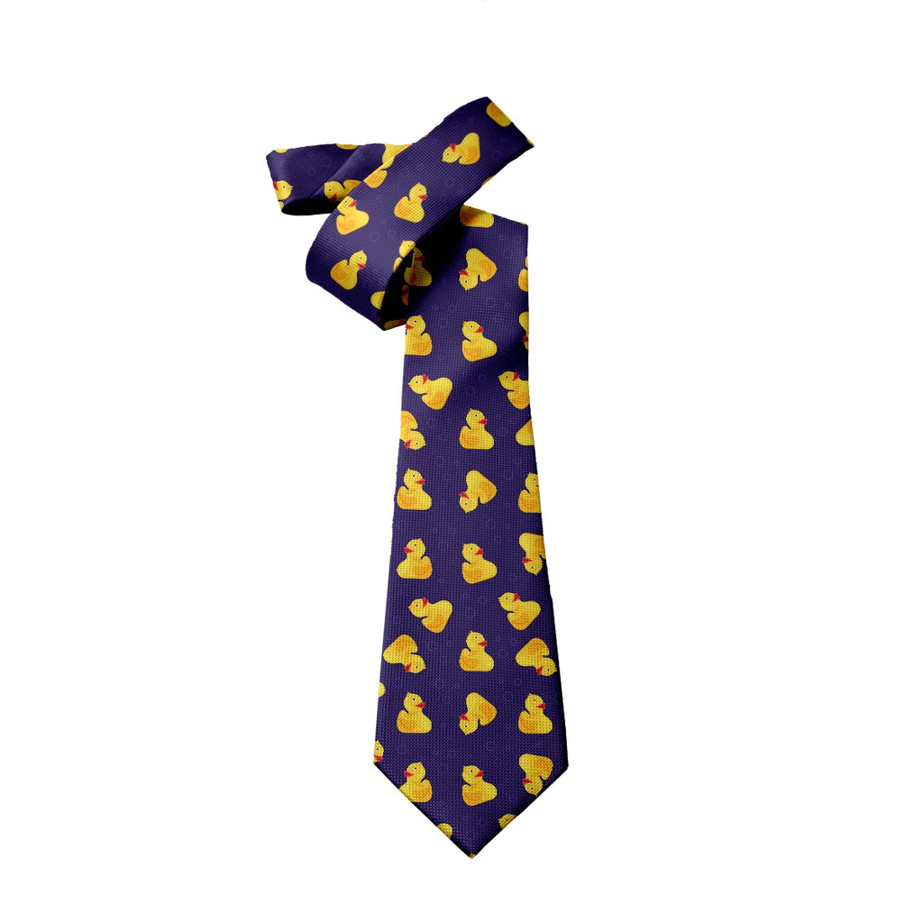 Cartoon Duck 3D Printed Tie Unisex Yellow Novelty Fashion Business Qme