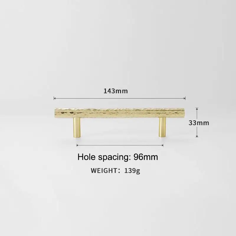 Drawer Hammer Pattern Pull Handle For Cabinet Single-hole Pull Handles For Wardrobe Handle Brass Copper Pulls Qme H