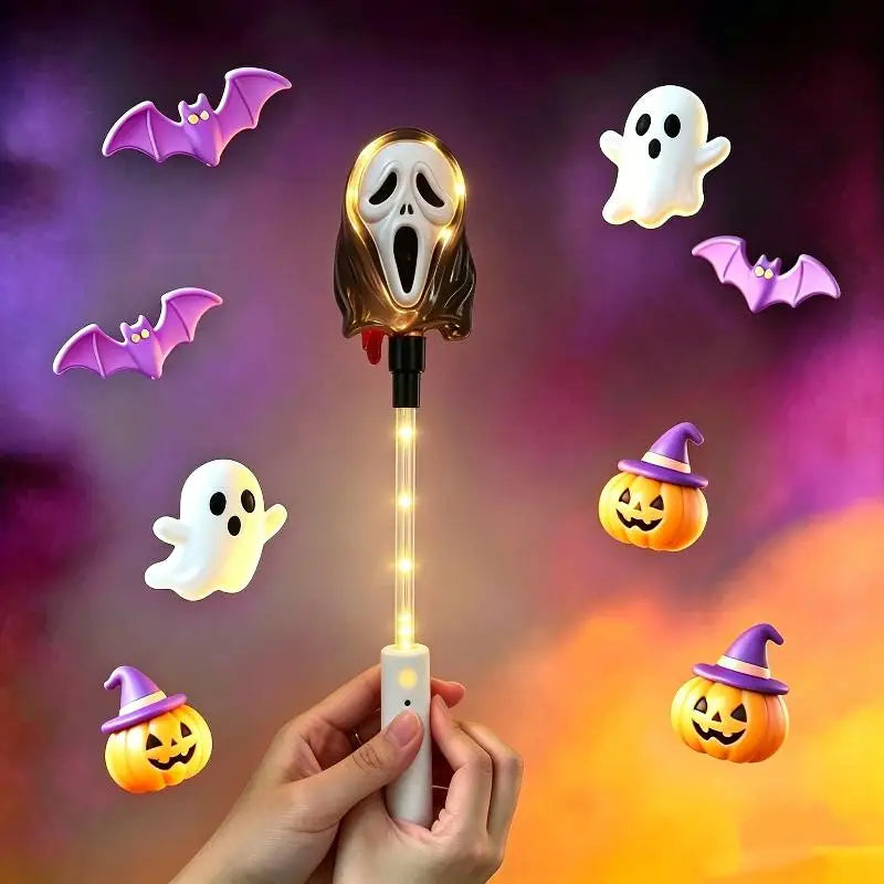 Halloween LED Glow Wands With Cartoon Designs Flashing Lights For Kids Trick Or Treat Halloween Party Favors Qme A8