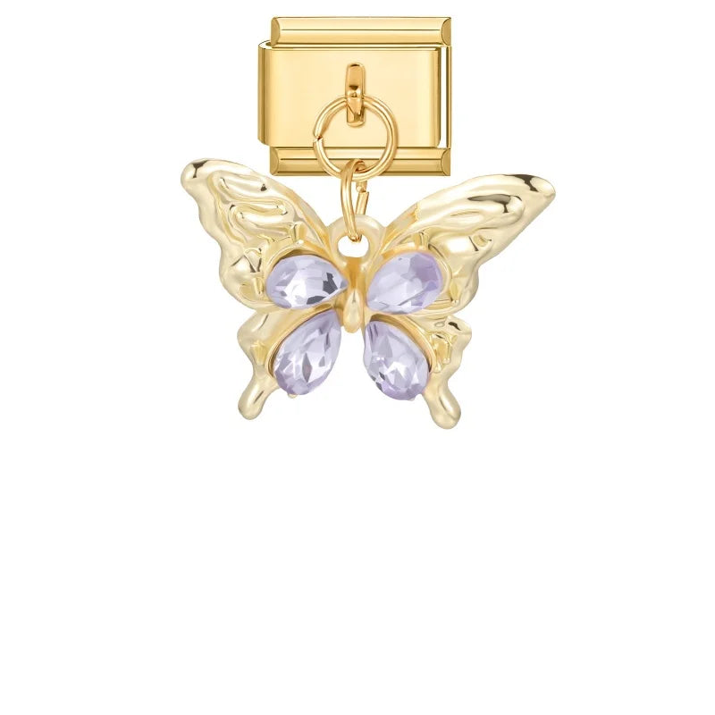 Luxurious Italian Steel Stainless Pendants Inlaid Artificial Zircon