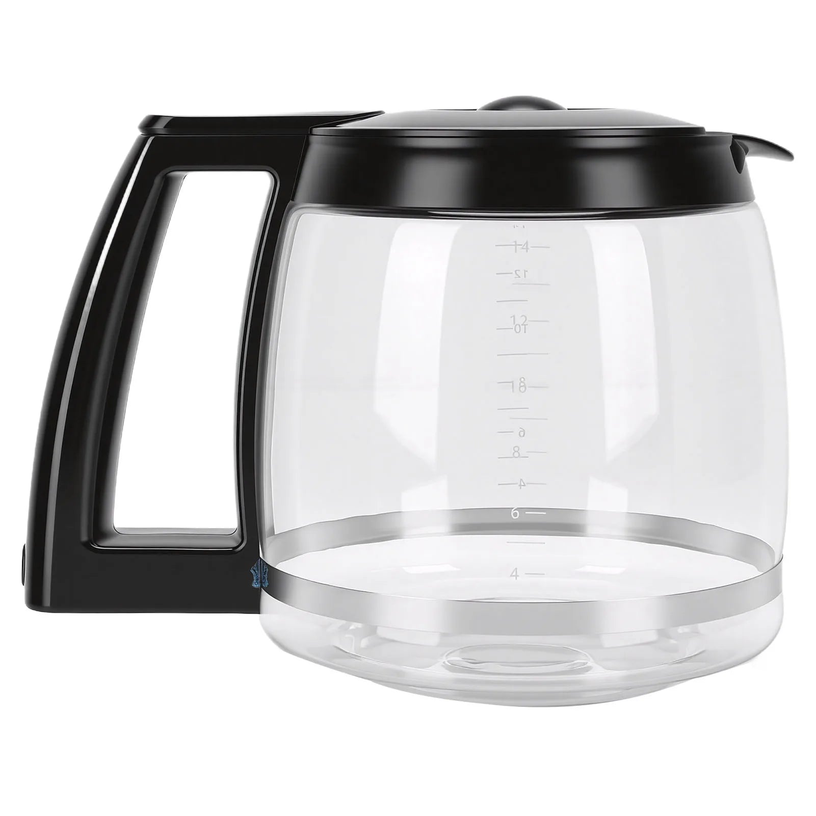 Glass Coffee Carafe Heat Resistant Coffee Pot Replacement Carafe with Handle Easy to Clean Coffee Maker Pitcher Qme