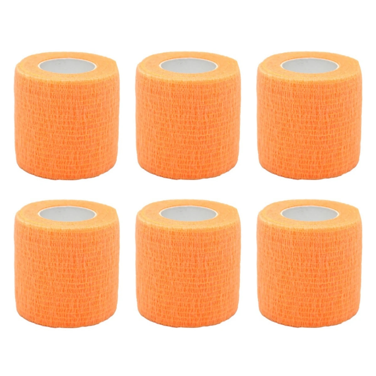 6/12PCS Gauze Bandage Self-adhesive Breathable Elastic Bandages for Nail Tattoo Art Sports Fixing Finger Wrist Leg Qme 6 Orange