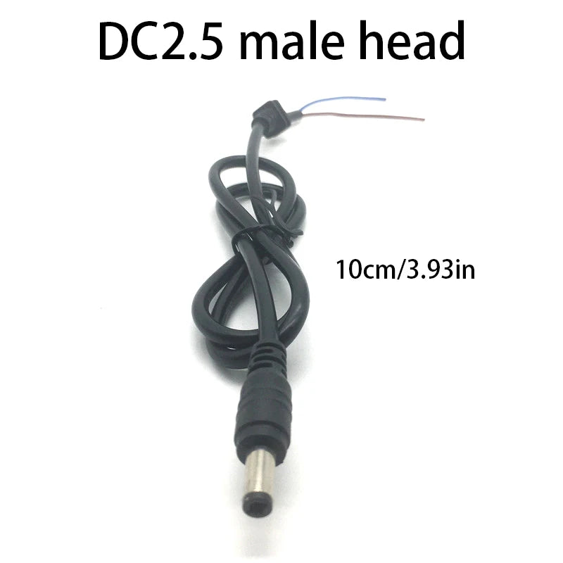1PC Electric Bicycle Charging Head Lithium Battery Output Line Round Male And Female Base Dc2.1 / 2.5 Charger Plug Socket. Qme A2