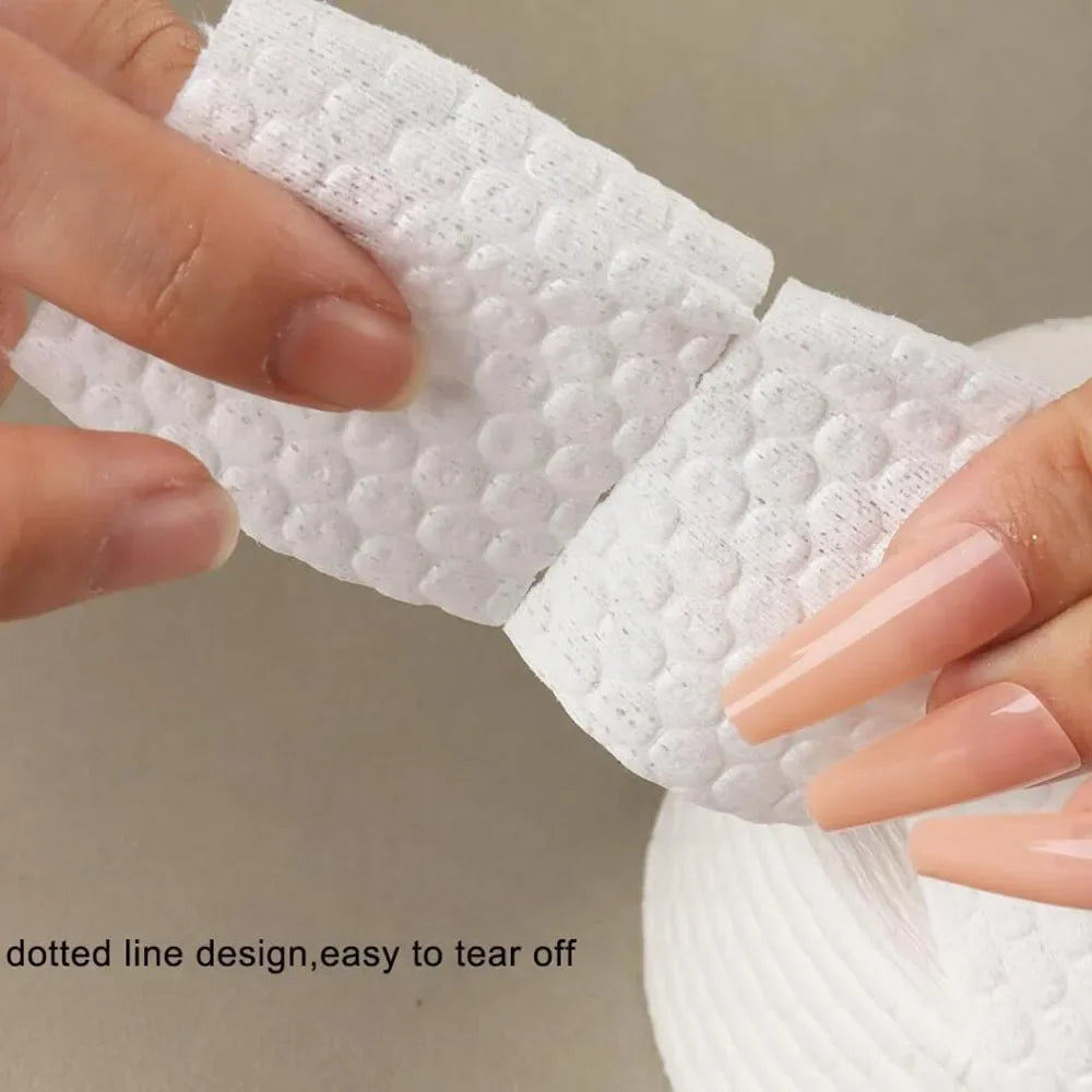 300/500PCS/Roll Nail Cotton Wipes UV Gel Nail Tips Polish Remover Cleaner Lint Paper Pad Soak Nail Art Cleaning Manicure Tools Qme