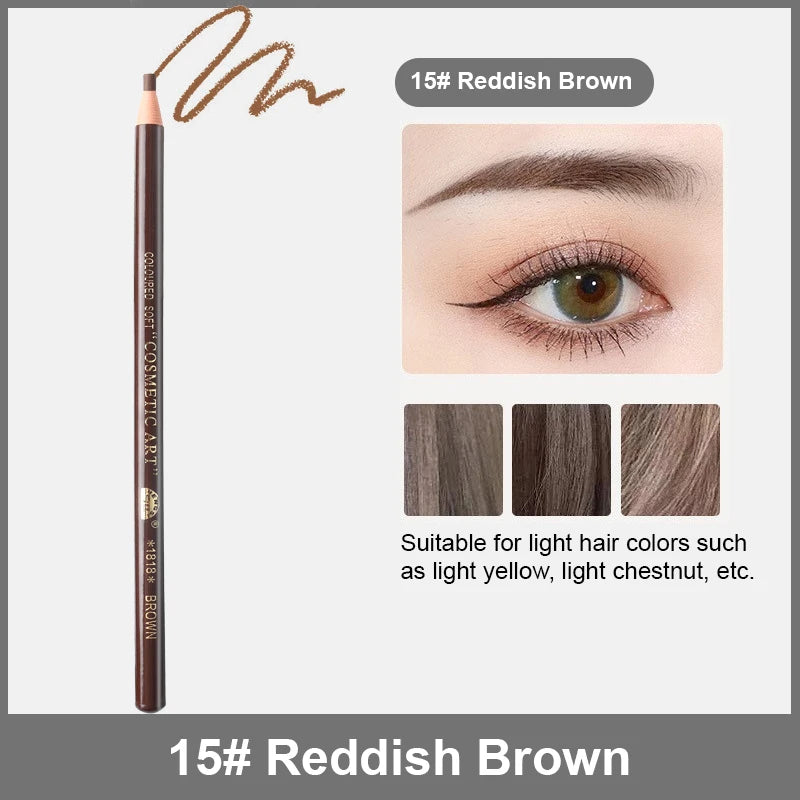 Waterproof Eyebrow Pencil Long Lasting Sweatproof No Fade Peel Off Qme 15Reddish Brown