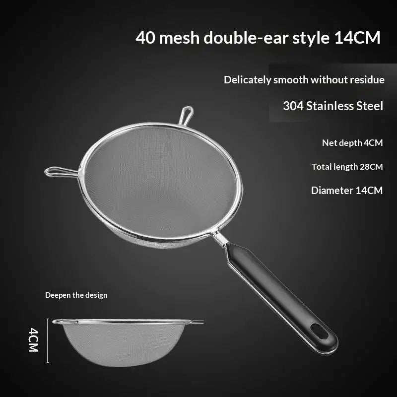 Rgonomic Kitchen Strainer Christmas Recipes Non-slip Handle Hook Qme F