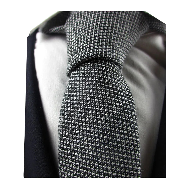 Fashion Mens Necktie Solid Wool Ties Jacquard Woven Ascot Navy Blue Qme COLOR8