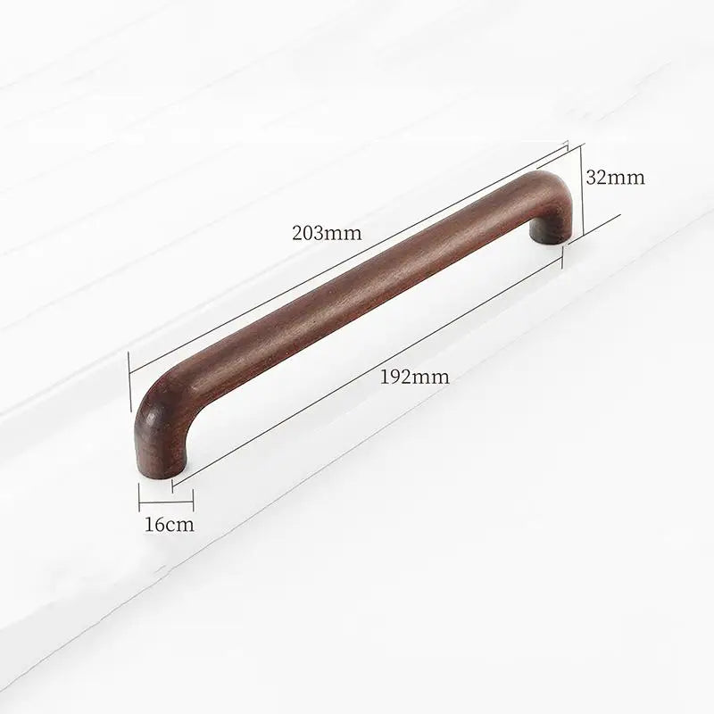 Natural Wood Color Cabinet Doors Solid Wood Handles Beech & Black Walnut Drawer Wooden Door Handles For Kitchen Bathroom Qme A5